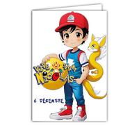 68-1362 Tarjeta Vive Saint Nicolás 6 de diciembre Desea una Feliz Fiesta a un niño pequeño colegial que ama a los monstruos fantásticos coleccionables - Con sobre blanco formato 12 x 17 cm