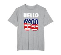 68 Años Patriótico Feliz Cumpleaños Es Mi 68 Cumpleaños Camiseta, Hombre Tallas Grandes, Gris Jaspeado, 6X Alto
