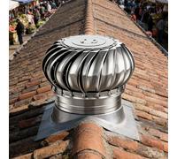 680 mm. Techo de acero inoxidable 304 con refuerzo interno, ventilación de viento de doble rodamiento de acero galvanizado, ventilación de ático para turbinas eólicas