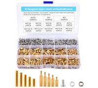 680 Piezas M3 Macho Hembra Hexagonal Latón Separador Separador Tuerca de Tornillo, M3 Latón Macho Hembra Espaciador Hexagonal Tuerca de Tornillo Roscado Pilar PCB Placa Base Surtido Kit