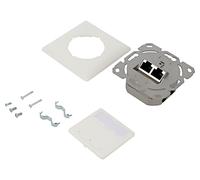 68721 Enchufe de pared blanco IEEE 802.3at Cat: 6a Conector RJ45 x2 8p8c GOOBAY