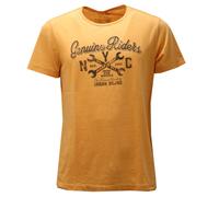 6879AE maglia uomo BLEND light orange slub cotton printed t-shirt man