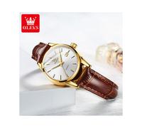 (6898 Damas Blanco) OLEVS 6898 Reloj de Cuarzo de Lujo de Primeras Marcas para Hombres y Mujeres Reloj