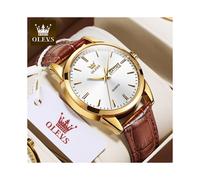 (6898 Hombre Blanco) OLEVS 6898 Reloj de Cuarzo de Lujo de Primeras Marcas para Hombre y Mujer Reloj