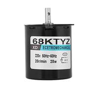 68KTYZ AC 220 V 28 W Motor síncrono de imán permanente ajustable eléctrico pequeño de baja velocidad CW/CCW 2.5/20/30/110 RMP Tipo de poste de garra de alto par para asador giratorio (20 RMP)