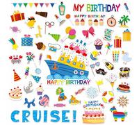 68PCS Imanes de Puerta de Crucero de cumpleaños, Grandes Decoraciones Divertidas de Barcos de Crucero, imanes de Puerta magnéticos Impermeables y Reutilizables, imanes de Coche de Ancla de navegación