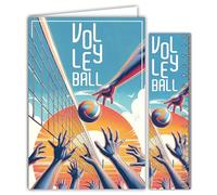 69-1003 - Tarjeta voleibol con sobres de 12 x 17,5 cm para deportes deportivos voleibol voleibol campeón o apoyo de un equipo - Colección Passion Sports de los Juegos Olímpicos - Fabricado en Francia