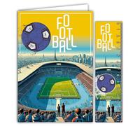 69-1004 - Tarjeta de fútbol con sobres de 12 x 17,5 cm para deportistas deportistas futbolista campeón o apoyo de un equipo - Colección Passion Sports de los Juegos Olímpicos - Fabricado en Francia