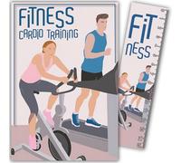 69-1024 - Tarjeta de entrenamiento para bicicleta deportiva deportiva con marcapáginas, regla de 15 cm de papel y sobre blanco, tamaño 12 x 17,5 cm, regalo de cumpleaños o fiesta, fabricado en Francia