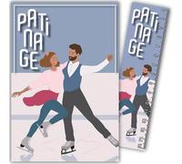 69-1032 - Tarjeta de patinaje patinador, patinador deportivo, pista de patinaje, con marcapáginas, regla de 15 cm de papel y sobre blanco, tamaño 12 x 17,5 cm, regalo de cumpleaños o fiesta, fabricado