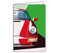 69-1104 Tarjeta de coche deportivo Lujo Automóvil Líneas icónicas Ilustración Gráfico Moderno Diseño limpio colorido Objeto de colección para apasionado -Con sobres de 12 x 17 cm - Fabricación