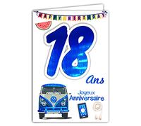 69-2118 Tarjeta Feliz Cumpleaños 18 años Niño Joven Hombre Adulto - Mayoría Mayor Permiso B Conducir Coche