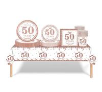 69 Piezas Juego de Oro Rosa blanca Fiesta Decoración de Cumpleaños para 30Años,Manteles Servilletas Bandejas Vasos de papel Fiesta Vajilla Cumpleaños Fiestas Decoracion de Mesa para 30 Años Mujeres