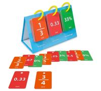 69 tarjetas de conversión de porcentajes de fracciones decimales, modelo de tabla, tarjeta educativa, entrenamiento cognitivo para niños