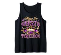 69 Year Old Made in 1957 Retro Floral 69th Birthday Women Camiseta sin Mangas