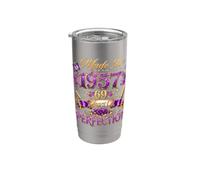 69 Year Old Made in 1957 Retro Floral 69th Birthday Women Vaso térmico de acero inoxidable de doble pared