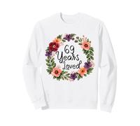 69 Years Loved Floral 69th Birthday Grandma Mom Women Sudadera