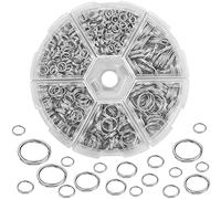 690 Piezas Anillos de Salto Abiertos Anillos de Salto de Doble Anillo de Metal Anillos Redondos Salto Abierto para Collar de Pulsera de Reparación Joyas de Bricolaje 4/5/6/8/10/12mm(Plata)