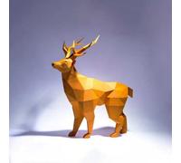 69cm Deer Paper Model Large Animal Low Poly Stereoscopic Origami Handmade Corridor Ornament 3D DIY Home Decor