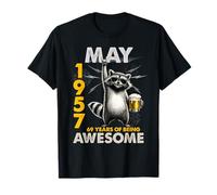 69th Birthday Raccoon Beer May 1957 Vintage 69 Years Old Camiseta