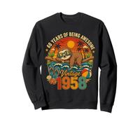 69th Birthday Retro Sloth Tropical Vintage 1957 69 Years Old Sudadera