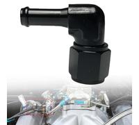 6AN - Adaptador hembra de manguera de 90 grados AN6 a 5/16 pulgadas, aleación de aluminio, negro anodizado, conector de línea de combustible para sistemas de aceite y agua, a prueba de fugas para una