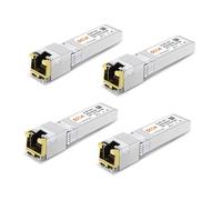 6COM Paquete de 4 transceptores SFP+ de 1.25G/2.5G/5G/10GBase-T, módulo de cobre 10G SFP+ a RJ45, compatible con Cisco SFP-10G-T-S, Ubiquiti UF-RJ45-10G, Fortinet, Netgear,Mikrotik, TP-Link (CAT.6a/7,