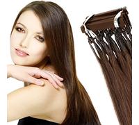 6d2 brown,10in,6D-1 Extensiones de Cabello Humano Rubias, 40G, Se pueden teñir/blanquear, Extensiones de Cabello de Primera Generación 6D Sin Rastro Herramienta para Extensiones de Cabello 6D