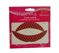 6E tatuaje del labio de Red Hot 2 x Pack de 2