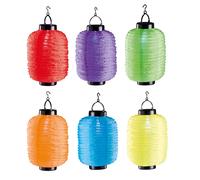 6er Set Solar LED Jardín Farolillo Ovalado Colorido Fiesta Linterna Decoración