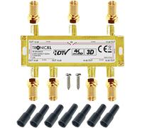 6fach Satelital Distribuidor + Conector F + Intemperie Cable De TV Antena 6-fach