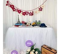 6ft / 182cm Blanco Falda de la Tabla,Gasa romántica del Escritorio de Tulle tutú,decoración de la Tabla, Boda, cumpleaños, Partido, Barra, Baile de Fin de Curso