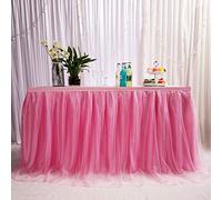 MYMM 6ft / 182cm Rosado Falda de la Tabla,Gasa romántica del Escritorio de Tulle tutú,decoración de la Tabla, Boda, cumpleaños, Partido, Barra, Baile de Fin de Curso
