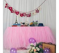 6ft / 182cm Rosado Falda de la Tabla,Gasa romántica del Escritorio de Tulle tutú,decoración de la Tabla, Boda, cumpleaños, Partido, Barra, Baile de Fin de Curso