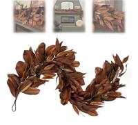 6FT Brown Magnolia Leaf Garland - Artificial Garland with Pinecones, Rustic Fall Decor for Fireplace Mantel, Christmas & Thanksgiving, Indoor and Outdoor Home Decor (1)