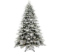 6Ft Snow Flocked Christmas Tree, Artificial Pine Indoor Xmas Decoration, Flocking Lightweight And Easy To Assemble With Christmas Tree Metal Stand 600 Tips, LJJY-KK