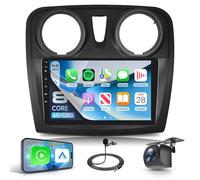 6G+128G 8 Core Android Radio de Coche para Renault Dacia Logan 2 Sandero B52 2012-2019, 9" Pantalla Carplay Android Auto Inalámbrico FM/RDS/EQ/DSP WiFi GPS Bluetooth Panorámico 360° Cámara Trasera