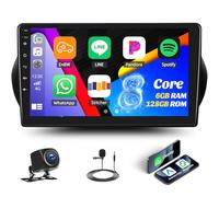 6G+128G 8-Core GOHHDL Android autorradio para Fiat Fiorino/Qubo/Citroen Nemo/Peugeot Bipper 2007-2018 con Carplay Android Auto, Pantalla de 10.1 Pulgadas 2Din con GPS WiFi BT FM/RDS DSP SWC cámara