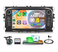 6G+128G 8 Core Inalámbrico Carplay Android Radio Coche para Ford Focus II mk2 Mondeo S-Max C-Max Galaxy 7 Pulgadas Radio Coche Android Auto GPS WiFi Mirror Link Bluetooth FM/RDS/DSP/SWC Cámara Trasera
