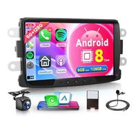 6G+128G 8 Core Wireless Carplay Android Autoradio per Dacia Logan Dokker Duster Sandero Lodgy Renault Captur Symbol 8 Pollici Autoradio con Android Auto GPS Navi WiFi Bluetooth FM/RDS DSP EQ/USB/SWC
