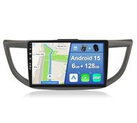 [6GB+128GB] Android 15 2 DIN Autoradio para Honda CRV 2012-2016-[Integrado CarPlay/Android Auto/DSP/GPS]-IPS 10.1 Pulgada Touch Screen-CAM+Mic-Dab/Bluetooth 5.0/AHD Cámara