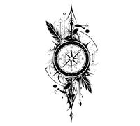 6hojas Tatuajes Temporales De Jugo De Hierbas Con Diseño De Reloj Perdido Para Brazos: Resistentes Al Agua Y Al Roce, Tanto Para Mujeres Como Para Hombres.