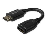 StarTech.com Cable de 15cm de Extensión Alargador HDMI 2.0 de Alta Velocidad con Ethernet - Extensor de Puertos - Cable para Conservar Puertos de Conexión - Cable Corto HDMI - 4K de 60Hz