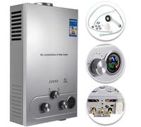 6L Calentador de Agua a Gas LPG Calentador de Agua a Gas Butano 12KW Calentador de Agua de Gas Licuado de Petróleo sin Tanque,para Baño/Cocina/Autocaravana/Camping/Al Aire Libre etc. (6L)