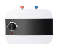 6L calentador de agua eléctrico, termo eléctrico bajo fregadero calentador instantáneo agua caliente pequeño baño cocina 1500W 220V acero inoxidable ABS temperatura ajustable instalación