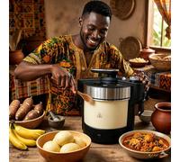6L Máquina de tragam de fufu automático automática Libras Yam Amala Banku 1000W Amasados de Acero Inoxidable Sémolina Maseado de Papas para cenas Familiares