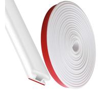 6M×10mm Burlete Puerta,Burletes para Puertas,Goma Puerta Casa,Burlete Ventana, Tira Sellado Ventana,Impermeable,Autoadhesiva,Material de Goma,6mm de Espesor (Blanco)