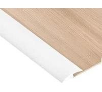 6M Borde de alfombra negra Autoadhesivo PVC Laminado Piso Puerta Puerta Transición Tira de umbral Bordes de azulejos Tira de borde de piso de goma(White,Cover Height 10mm/6m)