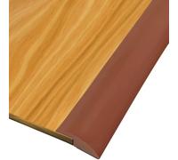 6M Borde de alfombra negra Autoadhesivo PVC Laminado Piso Puerta Puerta Transición Tira de umbral Bordes de azulejos Tira de borde de piso de goma(Brown,Cover Height 10mm/3m)