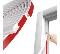 6M Burlete Puerta Tiras Sellado Ventana Goma, Autoadhesivo PVC Junta Cinta Insonorizar Aislante Frio para Marcos de Puertas Entrada Casa,Puerta Corredera, Puerta Coche Blanco